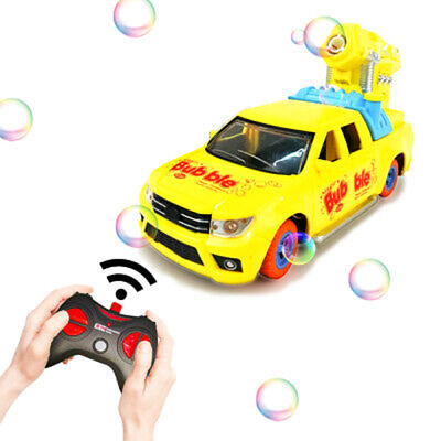 ماشین کنترلی شارژی حباب ساز زرد Remote Control Bubble Toy Car 2.4G -اسباب بازی